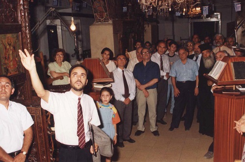 Palaichori, guiding at church of Panagia Chrysopantanassa